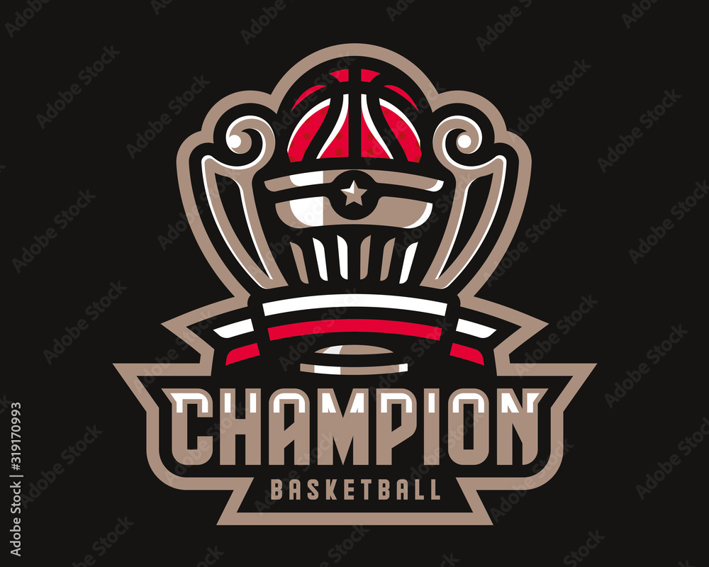Basketball cup logo design, emblem tournament template editable for your design.