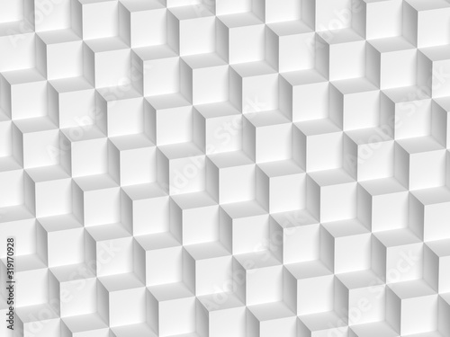 Fototapeta Naklejka Na Ścianę i Meble -  Abstract white 3D geometric cubes background. 3d rendering - illustration.