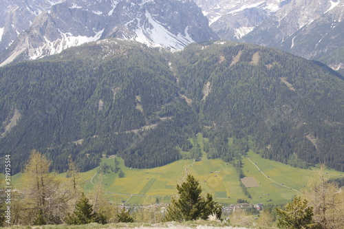 aerial view of mountains Dolomite Alps 