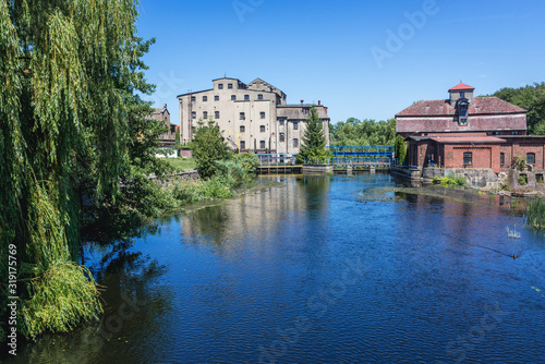 River Rega in Gryfice town, West Pomerania Province of Poland