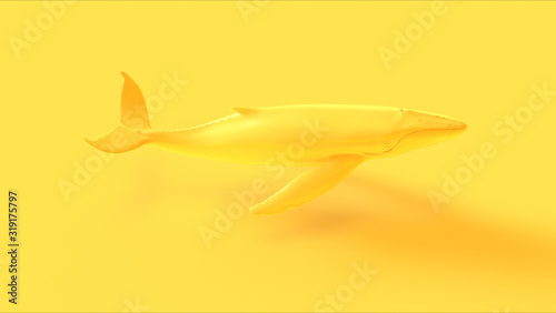 Yellow Humpback Whale 3d illustration 3d render