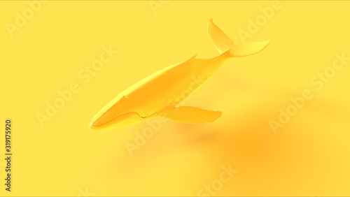 Yellow Humpback Whale 3d illustration 3d render