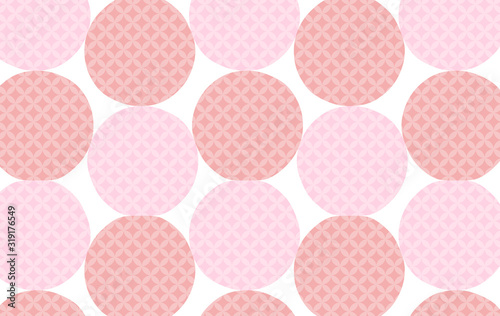 背景：和 和風 円 点 ドット 模様 パステル カラフル ナチュラル ポップ フレーム 七宝