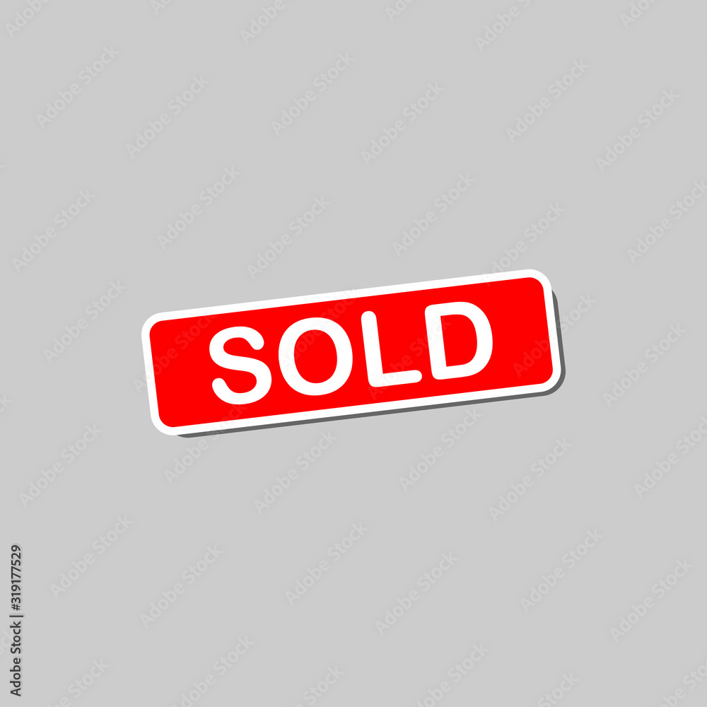Simple Sold Sticker Label Vector Illustration Sign Simple Sold Sticker Label Vector Illustration Sign
