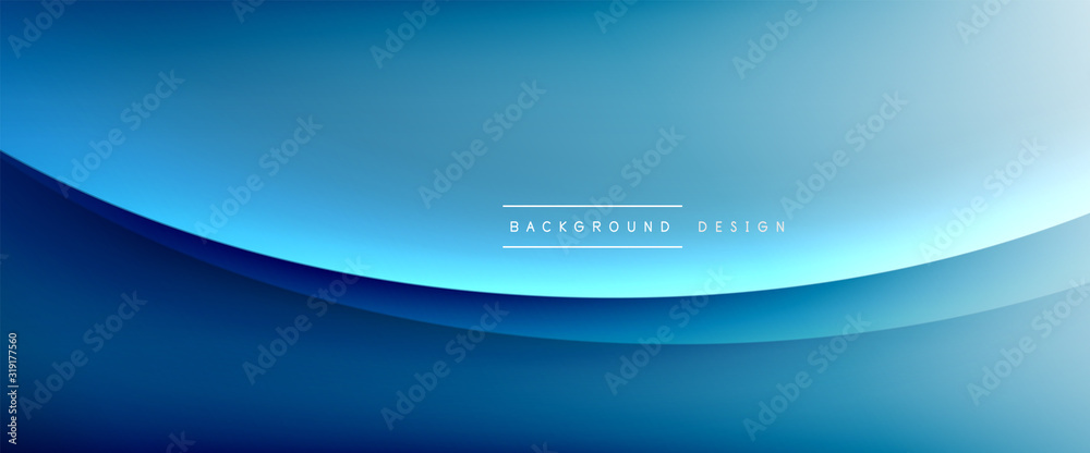 Wave liquid style lines with shadows and light on gradient background. Trendy simple fluid color gradient abstract background with dynamic straight shadow line effect