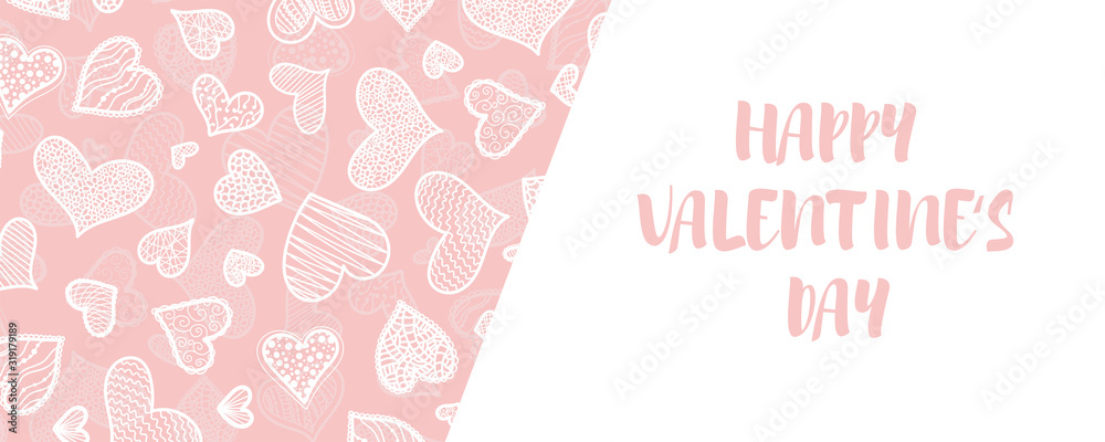 Lovely Valentine's Day Design, hand drawn ornate hearts - great for card designs, banners, wallpapers - vector design