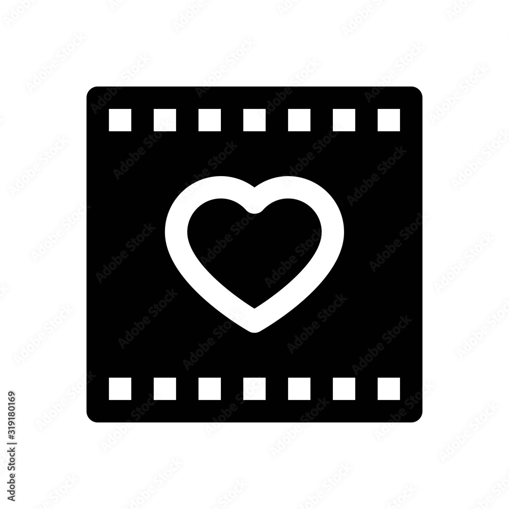 love and wedding related heart in video player vectors with solid design,