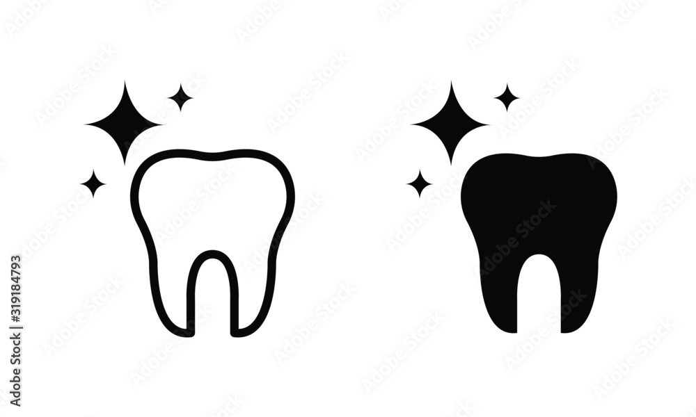 set of tooth vector illustration icon