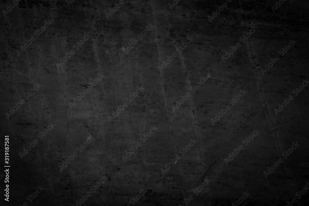 Dark grunge textured wall closeup or Old black background. Grunge texture