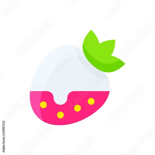 valentines related love and romance dipped strawberry vectors in flat design,