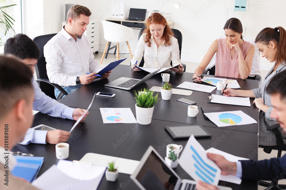 Fototapeta premium Group of business people during meeting in office