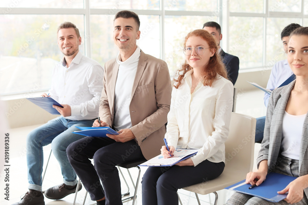 Group of business people during training in office