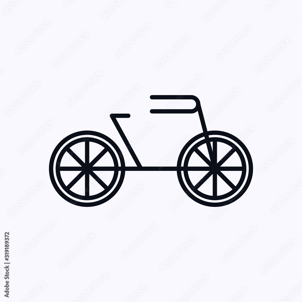 thiny bicycle icon isolated on white background