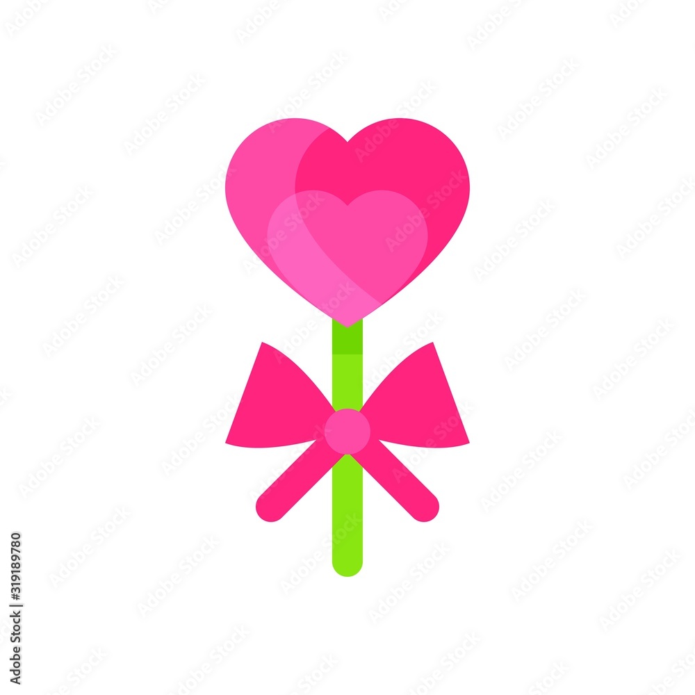 love and wedding related heart lollipop with ribbon vectors in flat design, love and wedding related heart lollipop with ribbon vectors in flat design,