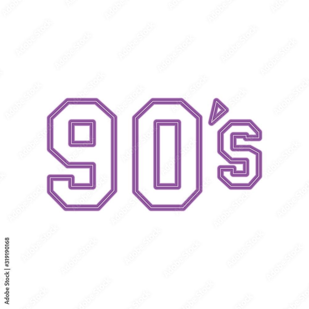 nineties sign retro style neon light vector illustration design nineties sign retro style neon light vector illustration design