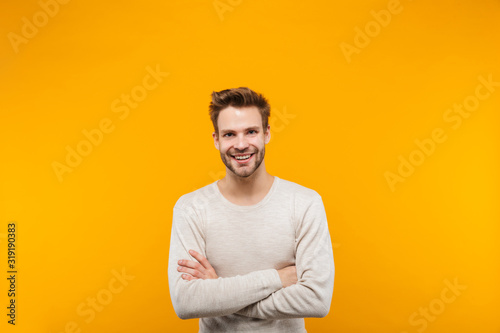 Attractive young man wearing pullower standing