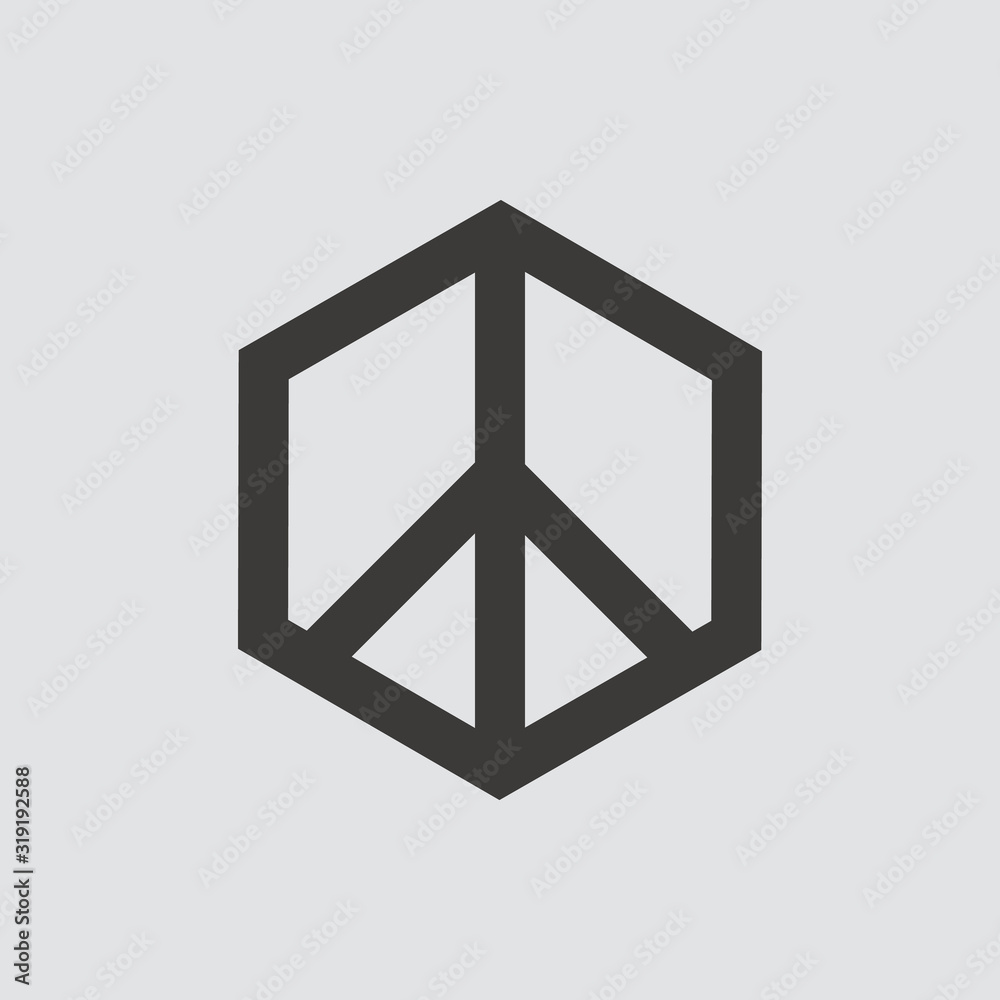 Peace sign icon isolated of flat style. Vector illustration. Peace sign icon isolated of flat style. Vector illustration.