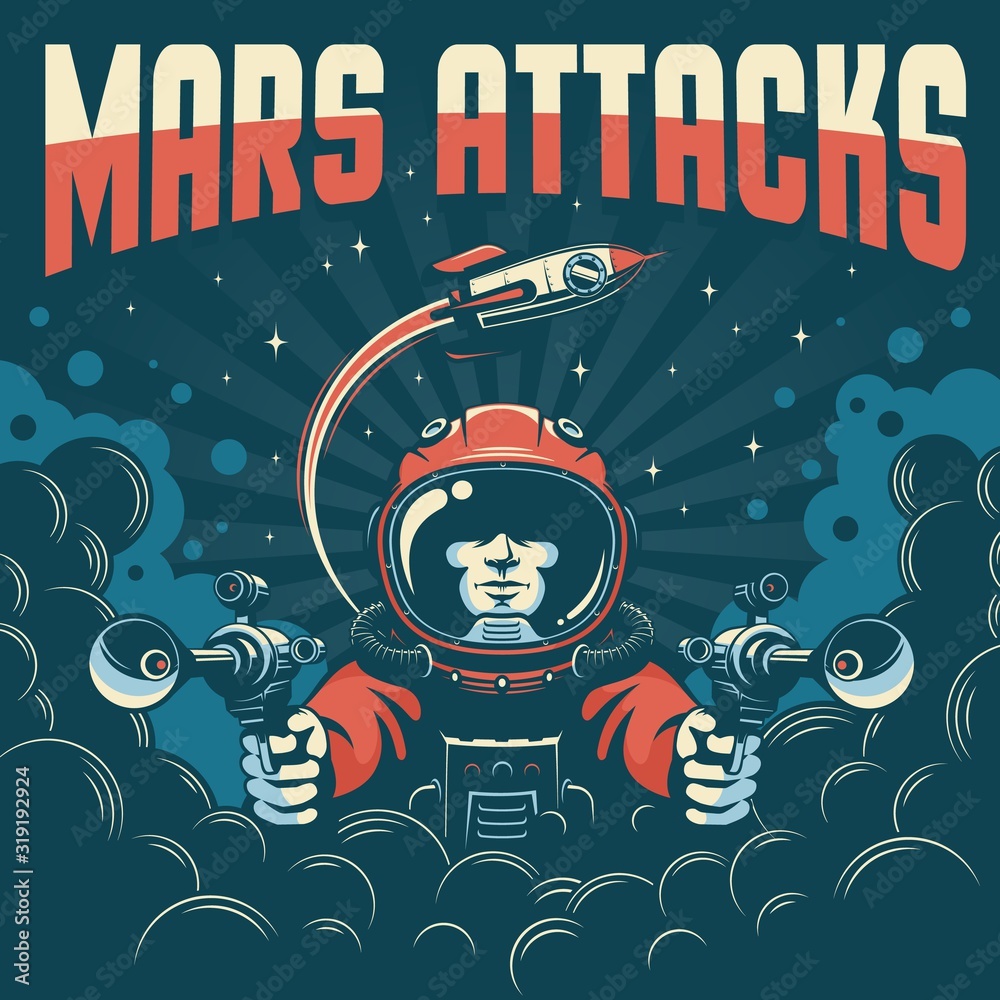 Fotografie Vintage space fantastic poster
