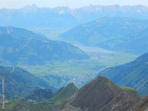 Landschaft in Österreich in den Alpen Panorama Aussicht