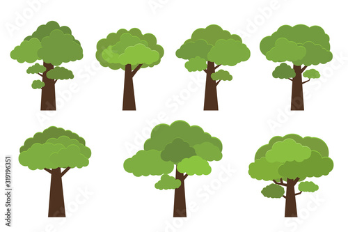 tree vector set  natural collection of design