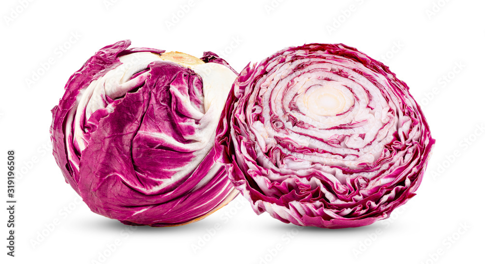 Fresh red radicchio isolated on white Fresh red radicchio isolated on white