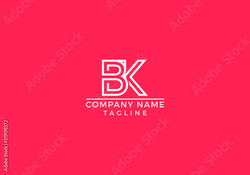 B K BK logo abstract letter initial based icon graphic design in vector editable file.