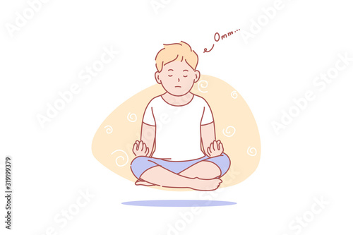Child, levitation, yoga, meditation, health, concept