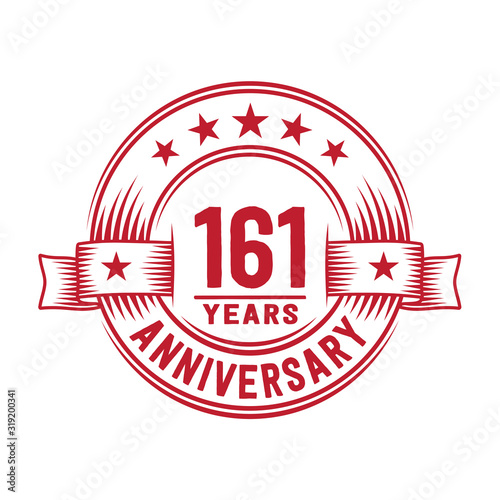 161 years logo design template. 161st anniversary vector and illustration.