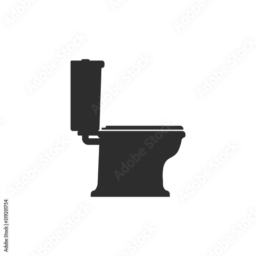 Toilet bowl icon. WC icon toilet or restroom. Vector symbol logo design element.