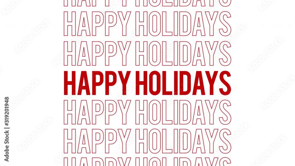 Happy Holidays all inclusive typography social media greeting. 4k great for corporate cards. Kinetic Typography