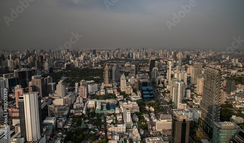 panoramic skyline of Bangkok from King Power Mahanakhon  Bangkok  Thailand