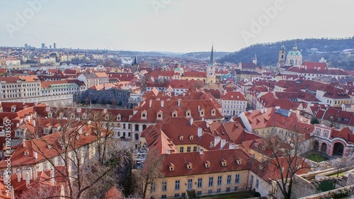 Fototapeta Naklejka Na Ścianę i Meble -  Prague View from the Cathedral St. Vitus to the Vltava, Visit Tourist