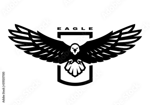 American eagle. Flying bird logo, emblem. Vector illustration.