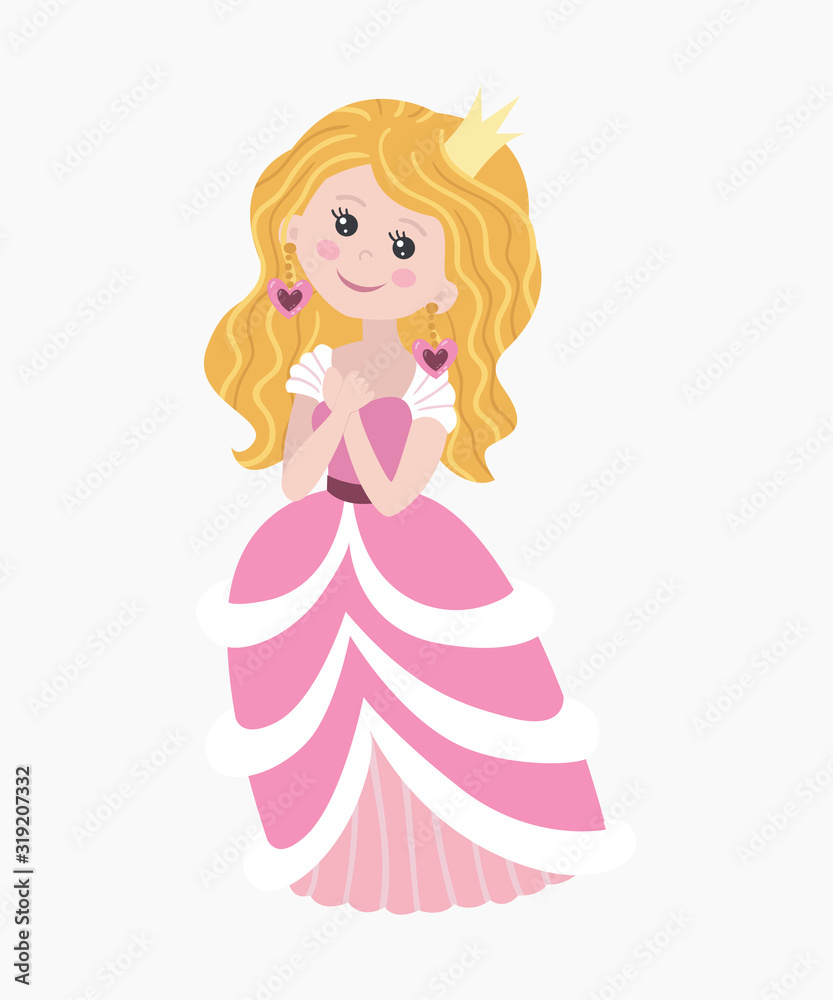 Cute isolated princess on a white background. Cute isolated princess on a white background.