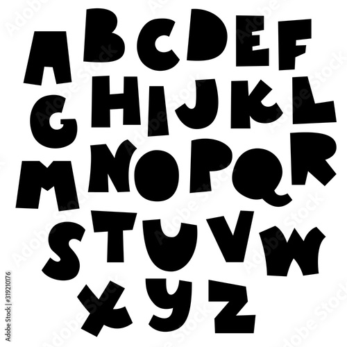 black bold papercut font collection
