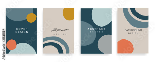 Social media Posts and Stories Template, textures and shapes for Organic design cover, Linocut Elements , invitation, party invite card template, creative minimal trendy style Vector illustration.