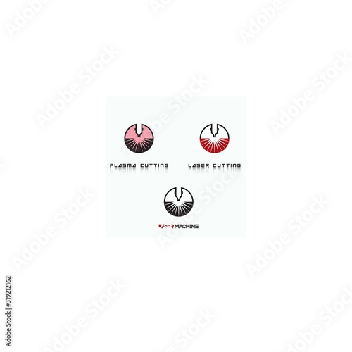  The illustration consists of a laser cutting nozzle in the form of a symbol or logo.