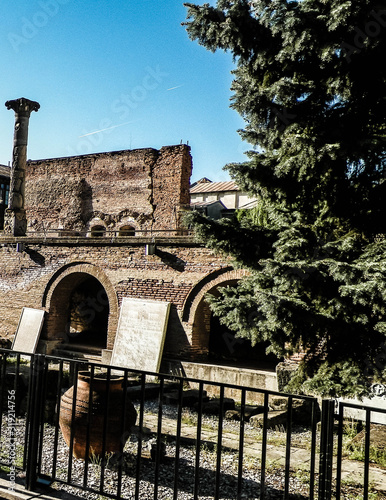 Ruins of the Old Princely Court in old town, Bucharest photo