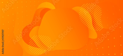 Minimal geometric orange yellow gradient background. Dynamical shapes, forms, line composition. Abstract flat sale hot banner. Business creative fluid presentation party backdrop. Memphis Halloween BG