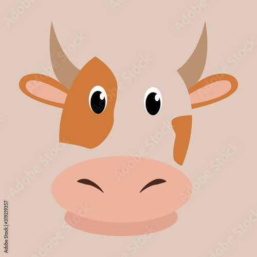 Cow Cartoon style. Vector illustration Colorful and funny composition.