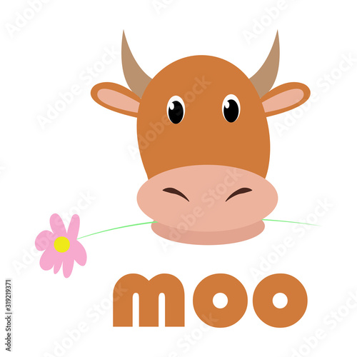 Cow Cartoon style. Vector illustration Colorful and funny composition.