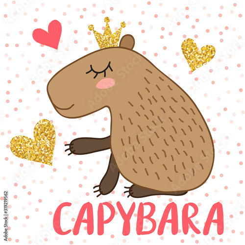 Cute cartoon capybara