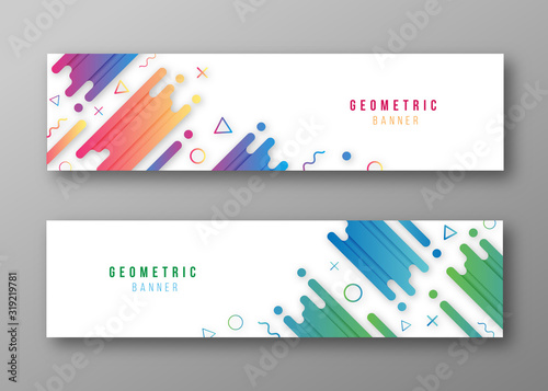 Geometric shapes banner template photo