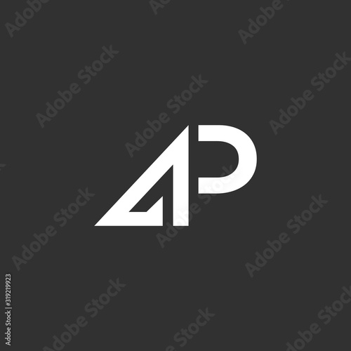 AP initial letter logo design template vector.