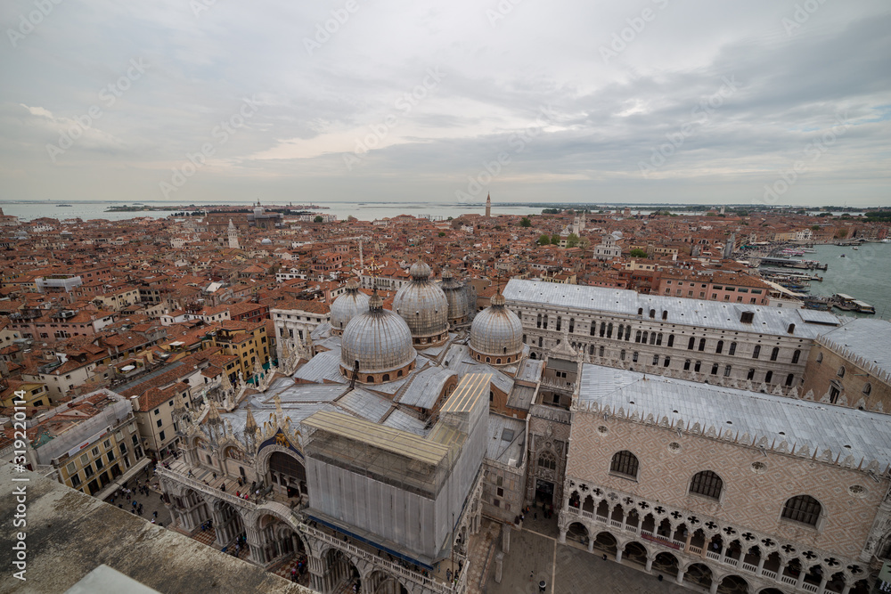 Panorama of Venice, Doges palace, Italy