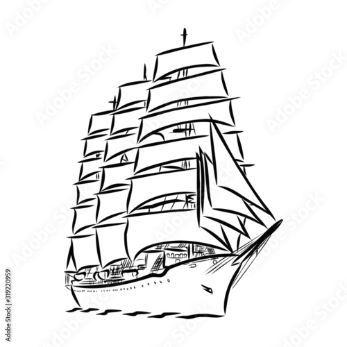 vector illustration of a ship