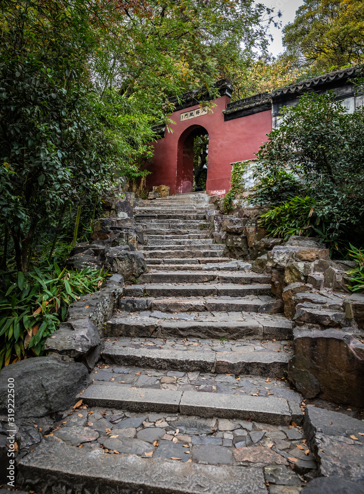 Stairway in Wuyuan gardens in China