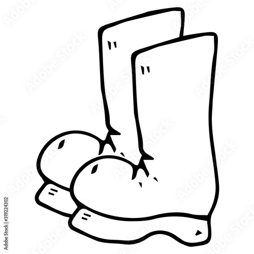 Garden rubber boots. Vector illustration of rubber boots.