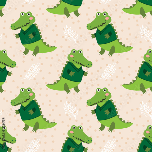 Cute cartoon crocodile