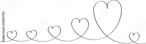 Heart contour in black, illustration for creating a screensaver template. Valentine's Day greeting card for lovers.